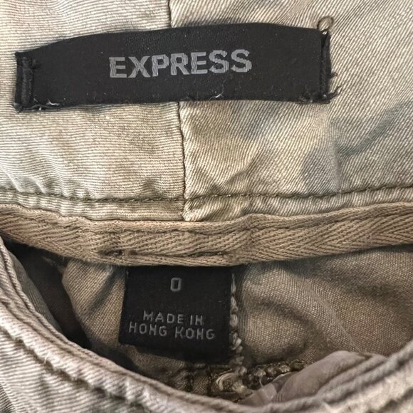 Vintage EXPRESS Womens Capri Green Cropped Pants Size 0 - Picture 8 of 8